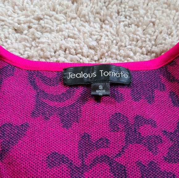 Jealous Tomato bodycon skirt/crop set. Sz small. Hot pink and navy - Picture 5 of 6